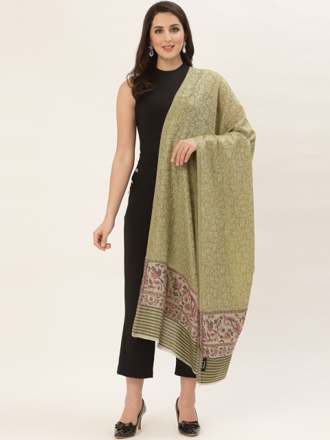 

Pashtush Women Green Woven Design Shawl