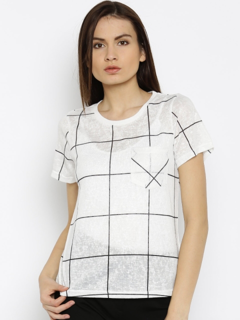 

Vero Moda White & Black Checked T-Shirt