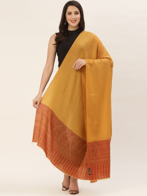 

Pashtush Women Mustard Yellow Woven Design Shawl