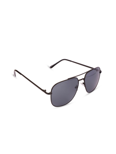 

Duke Unisex Black Lens & Black Rectangle Sunglasses with UV Protected Lens