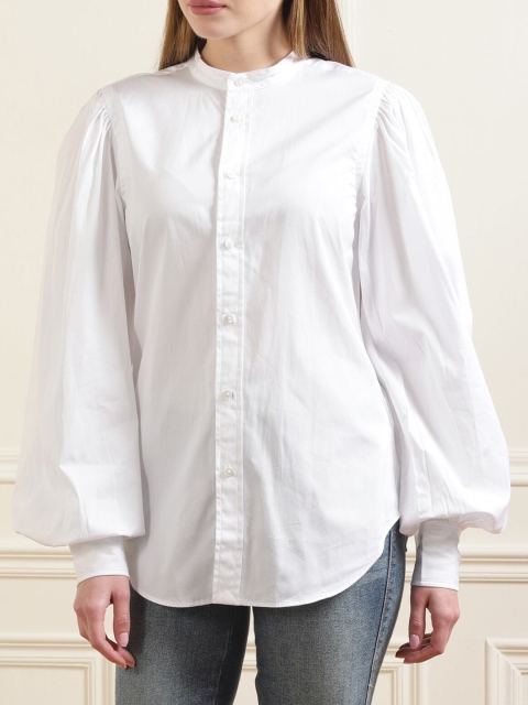 

Polo Ralph Lauren White Solid Shirt Style Top