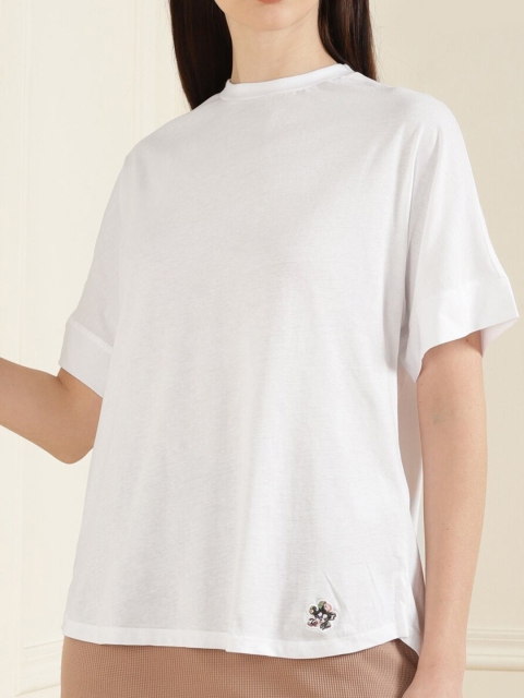 

Ted Baker White Extended Sleeves Pure Cotton Top