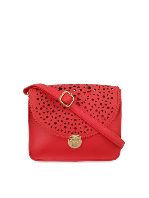 

Toteteca Red Sling Bag with Cut-Work
