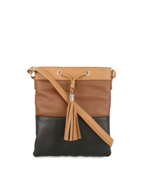 

Toteteca Brown & Black Colourblocked Sling Bag