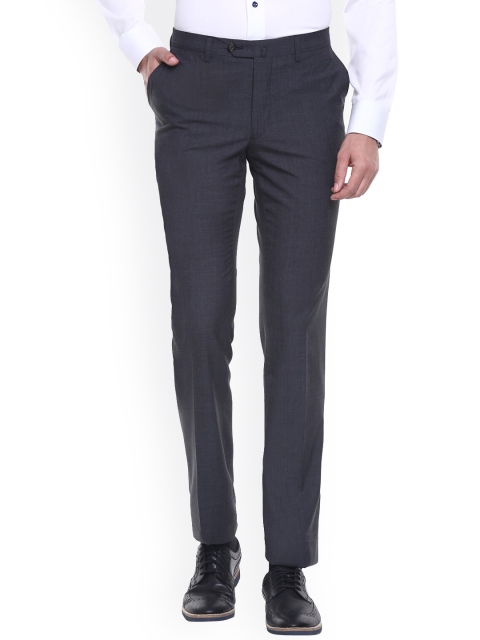 

HACKETT LONDON Men Blue Woollen Formal Trousers