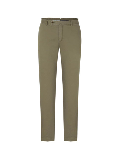

HACKETT LONDON Men Olive Green Pure Cotton Trousers