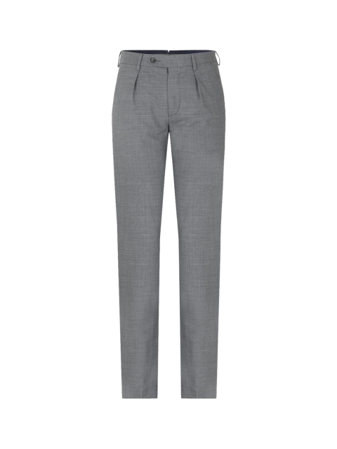 

HACKETT LONDON Men Grey Wool Pleated Trousers