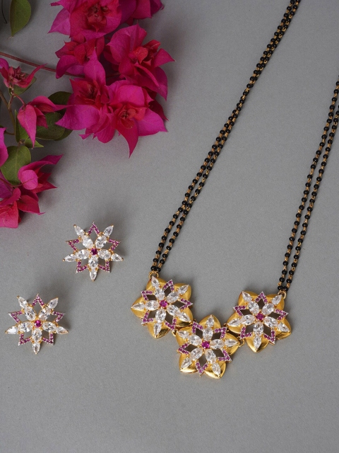 

Voylla Women Gold-Plated Cubic Zirconia Mangalsutra Set