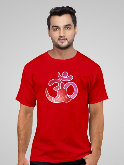 

Pootlu Men Red Printed Applique T-shirt