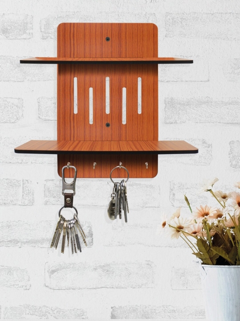 

RANDOM Brown Random Double Layer Key Holder With 4 Hooks
