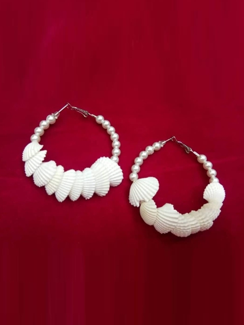 

ANNA CREATIONS White Contemporary Drop Earrings
