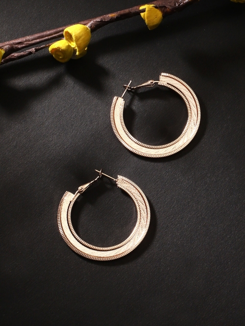 

KACY Women Gold-Plated Circular Everyday Hoop Earrings