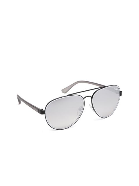 

Pepe Jeans Unisex Mirrored Aviator Sunglasses PJ5129C1, Black
