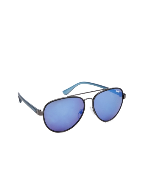 

Pepe Jeans Unisex Mirrored Aviator Sunglasses PJ5129C3, Black