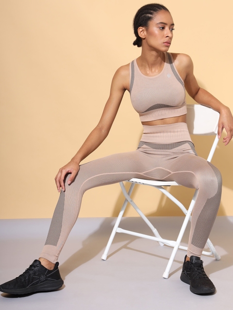 

Cultsport Women Khaki Sweat-Wicking Workout Co-Ord Set