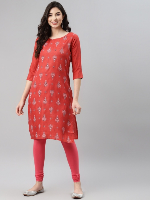 

Aarika Women Red Floral Printed Floral Kurta