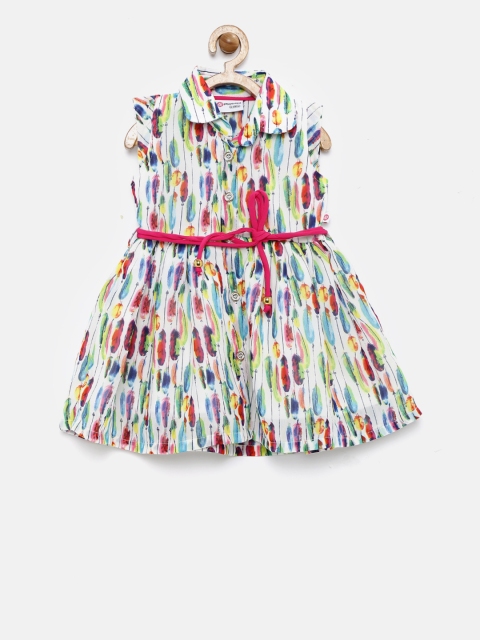 

Peppermint Girls Multicolour Printed Fit and Flare Dress, Multi