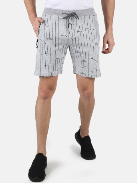 

Monte Carlo Men Grey & Black Striped Shorts