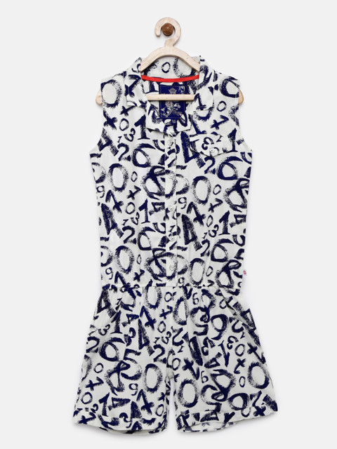 

Peppermint Girls Off-White & Navy Printed Playsuit