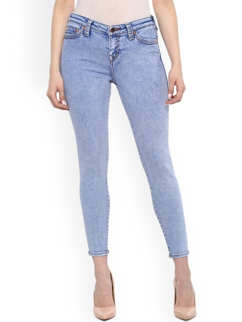 

True Religion Women Blue Skinny Fit Heavy Fade Jeans
