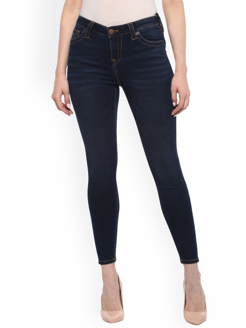 

True Religion Women Navy Blue Skinny Fit Jeans