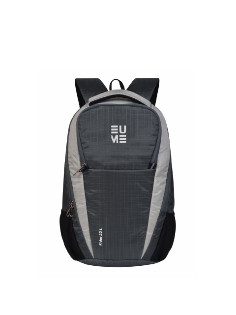 

EUME Unisex Grey & Black Casual Backpack