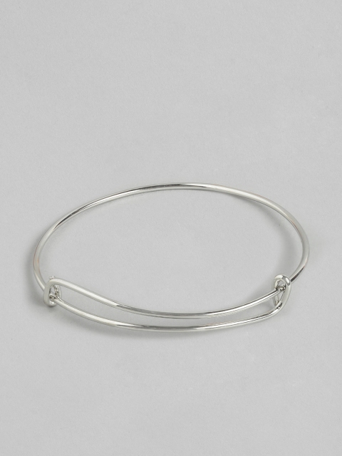 

Pipa Bella Women Silver-Toned Brass Bangle-Style Adjustable Bracelet