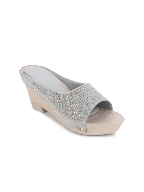 

Myra Grey Suede Wedge Sandals