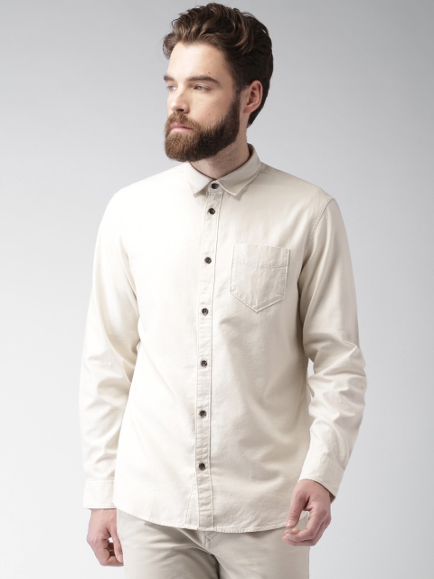

SELECTED Men Beige Solid Casual Shirt
