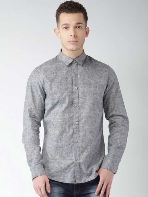 

SELECTED Men Grey Slim Fit Solid Casual Shirt