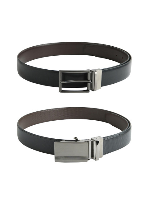 

CRUSSET Men Pack Of 2 Black Formal Belt