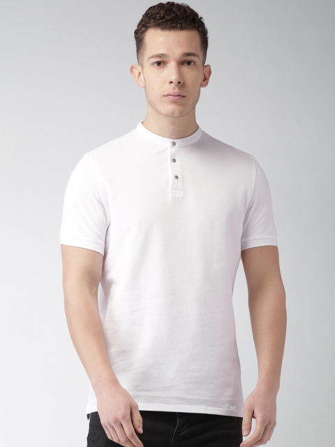 

SELECTED Men White Solid T-shirt