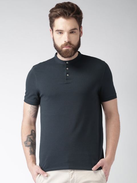

SELECTED Men Navy Blue Solid T-shirt