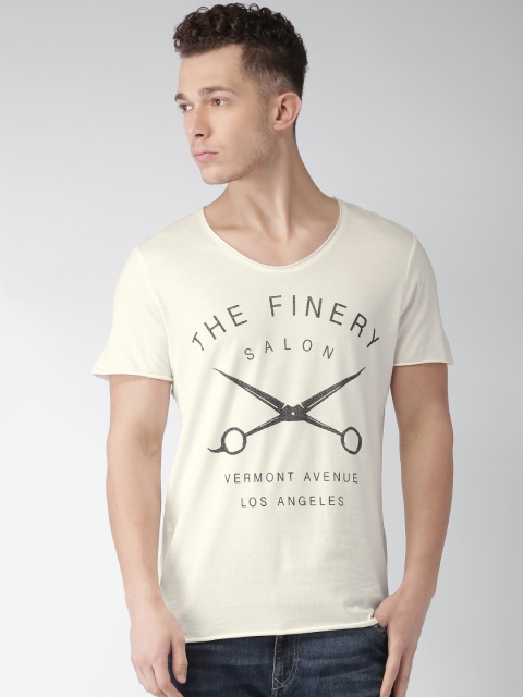 

SELECTED Men Off-White Printed T-shirt