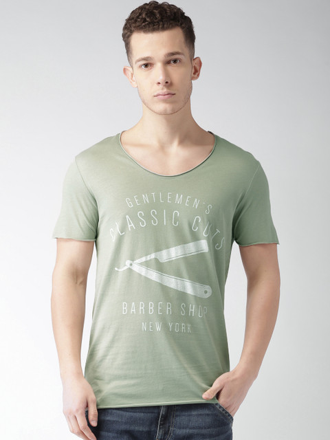 

SELECTED Men Grey Printed T-shirt