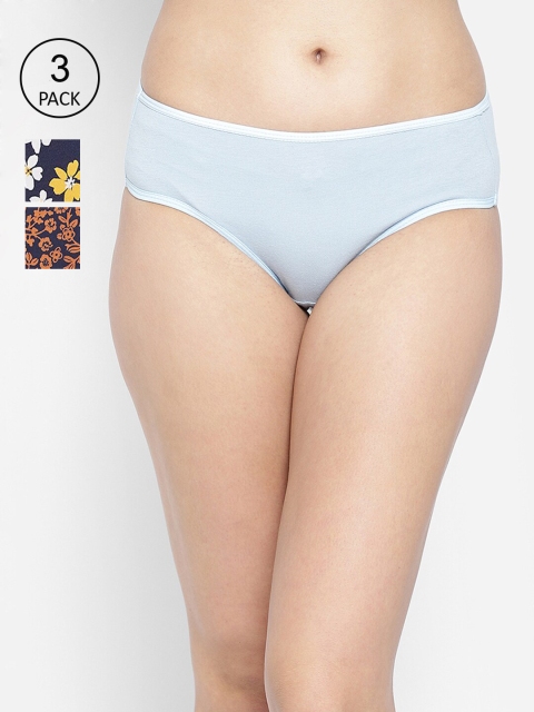 

Clovia Women Pack Of 3 Cotton Bikini Briefs, Multi