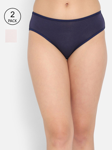 

Clovia Women Pack of 2 Cotton Hipster Briefs, Blue