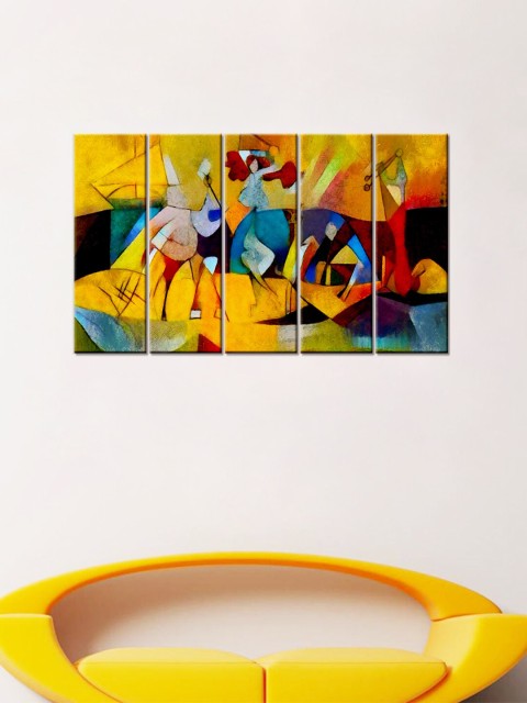 

WALLMANTRA 5 Piece Multi-Colored Abstract Wall Art
