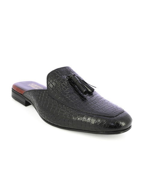 

Alberto Torresi Men Black Textured Leather Loafers