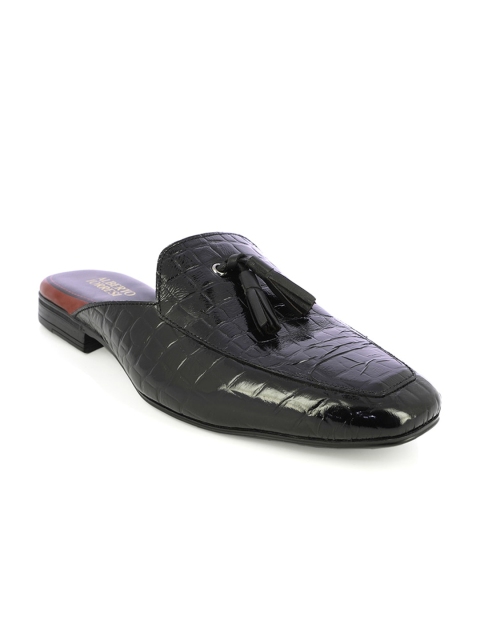 

Alberto Torresi Men Black Textured Leather Loafers