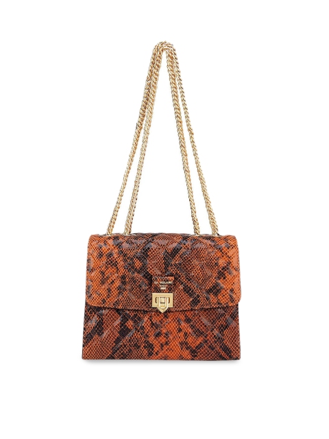 

Da Milano Orange Leather Textured Shoulder Bag
