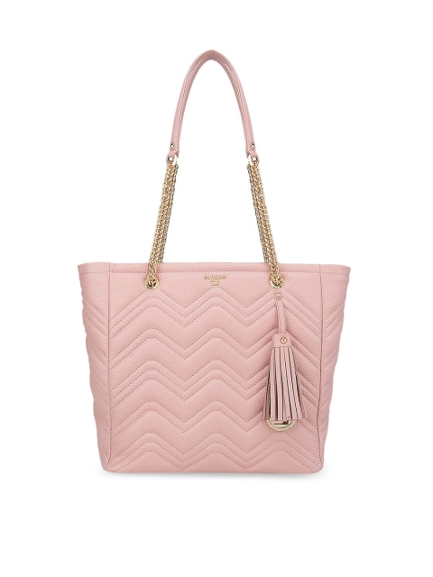 

Da Milano Pink Leather Structured Shoulder Bag with Quilted