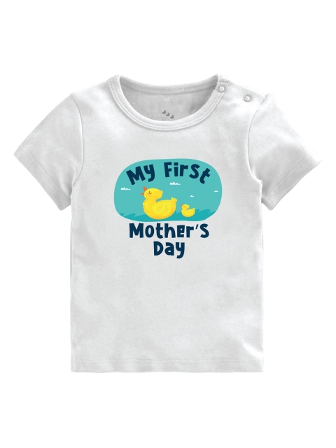 

Zeezeezoo Kids White My 1st Mothers Day Printed Pure Cotton T-shirt