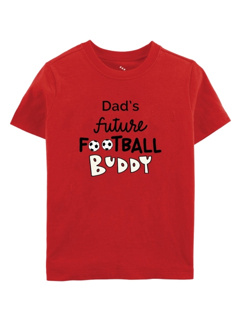 

Zeezeezoo Kids Red Typography Printed T-shirt