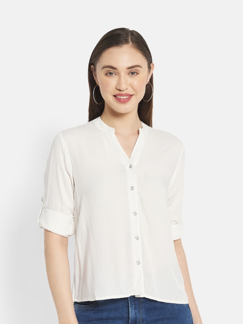 

METTLE Women White Casual Shirt