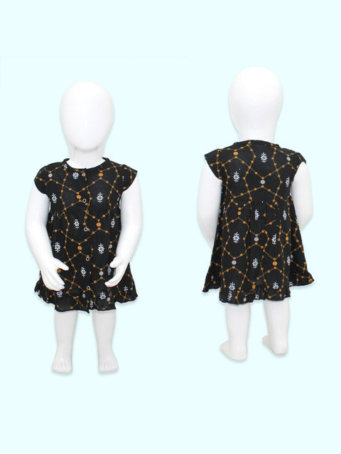

Born Babies Black Floral A-Line Dress