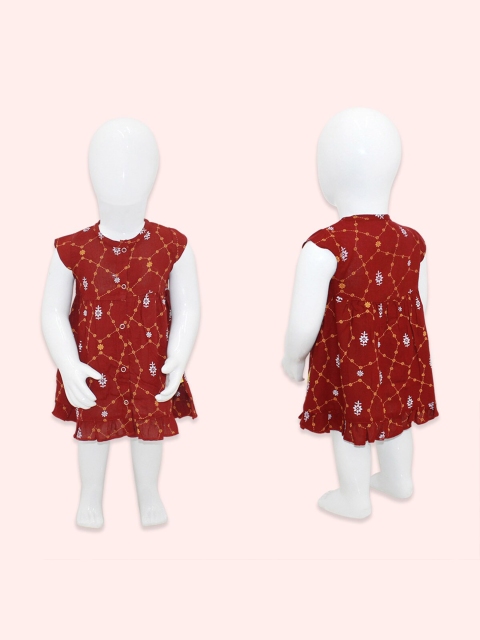 

Born Babies Red Floral A-Line Dress