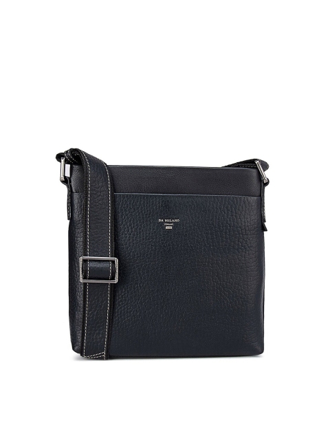 

Da Milano Men Black Leather Messenger Bag