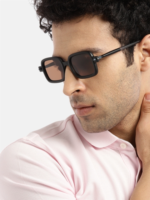 

Voyage Unisex Brown Lens & Black Square Sunglasses with UV Protected Lens