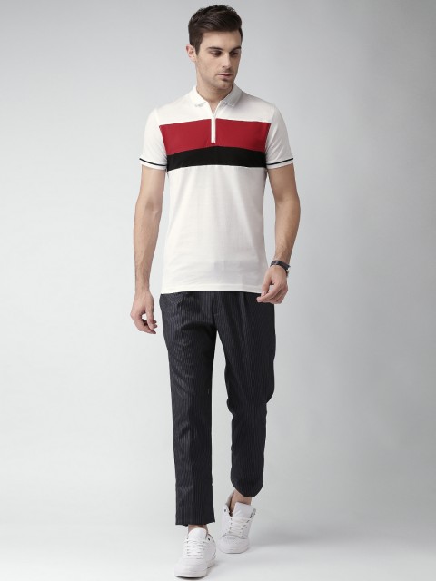 

INVICTUS Men White Solid Polo Collar T-shirt